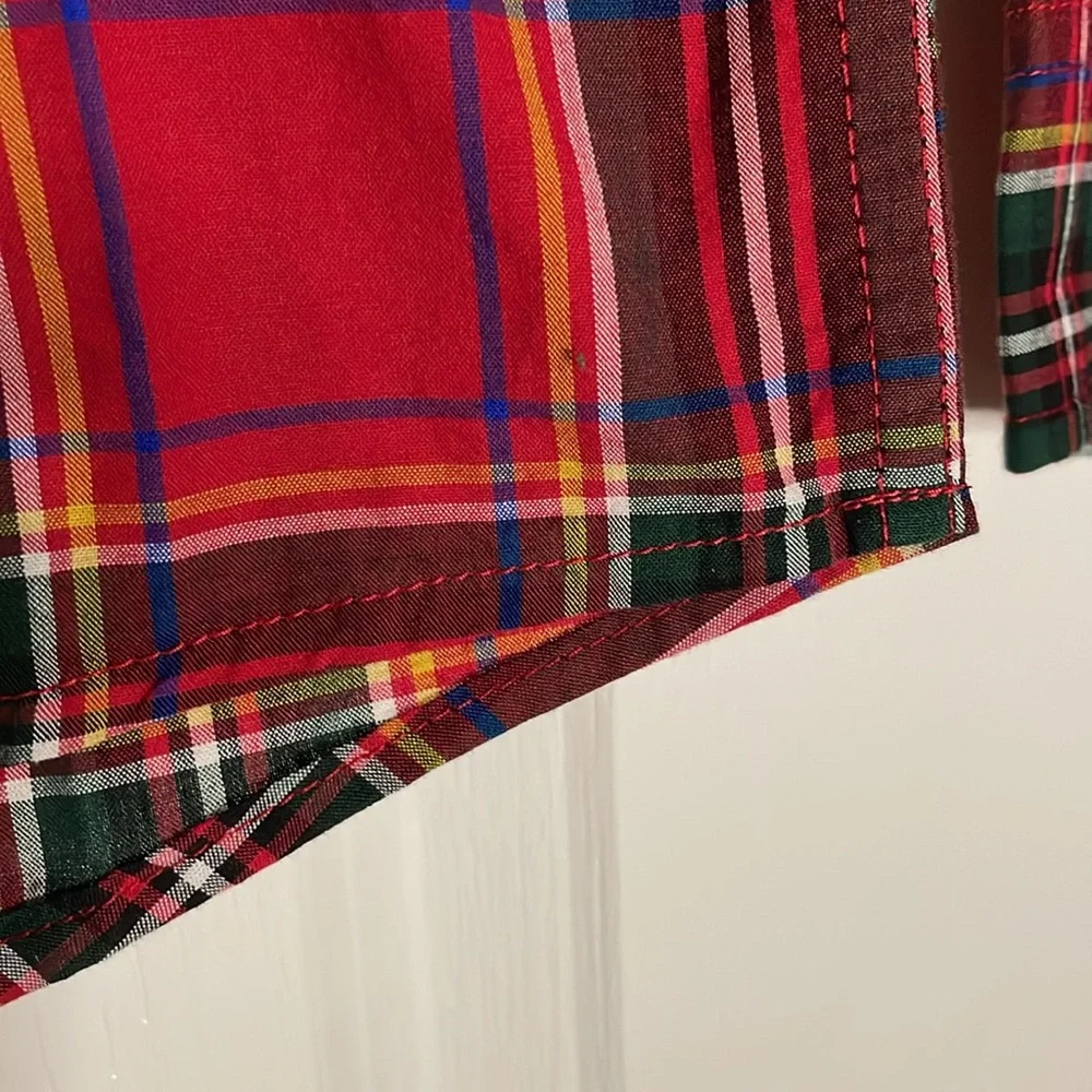 THE CHILDREN’S PLACE Plaid Button-Up Shirt, Boys Size 7/8, Red Green